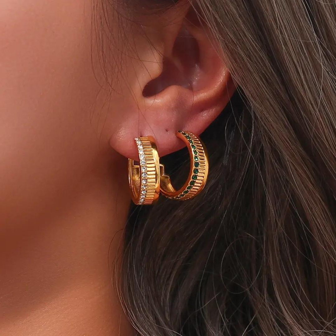 18KT Gold Plated Elsa CZ Earrings