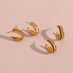 18KT Gold Plated Elsa CZ Earrings - Atulya Jewellers