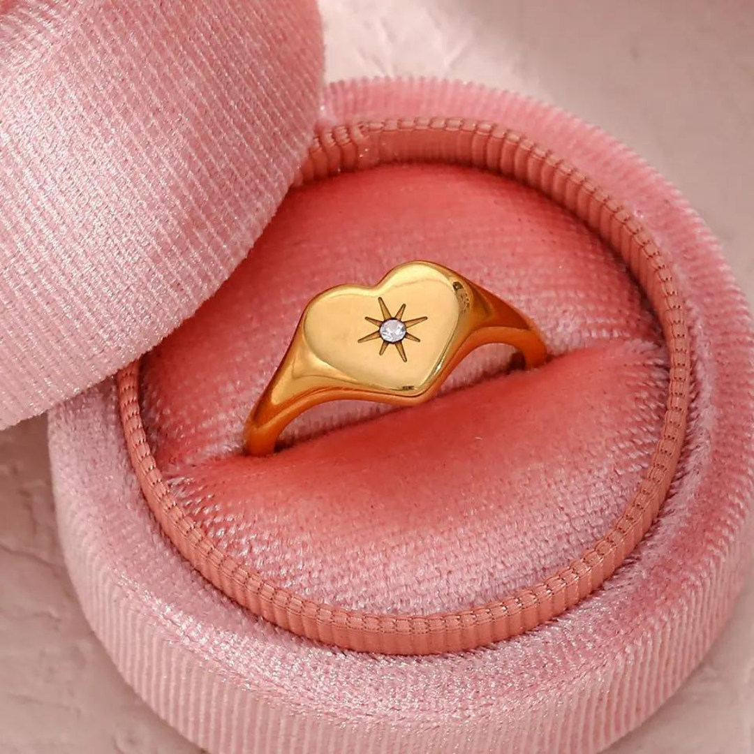 18KT Gold Plated Heart Ring