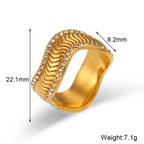 18KT Gold Plated Alaya CZ Ring - Atulya Jewellers