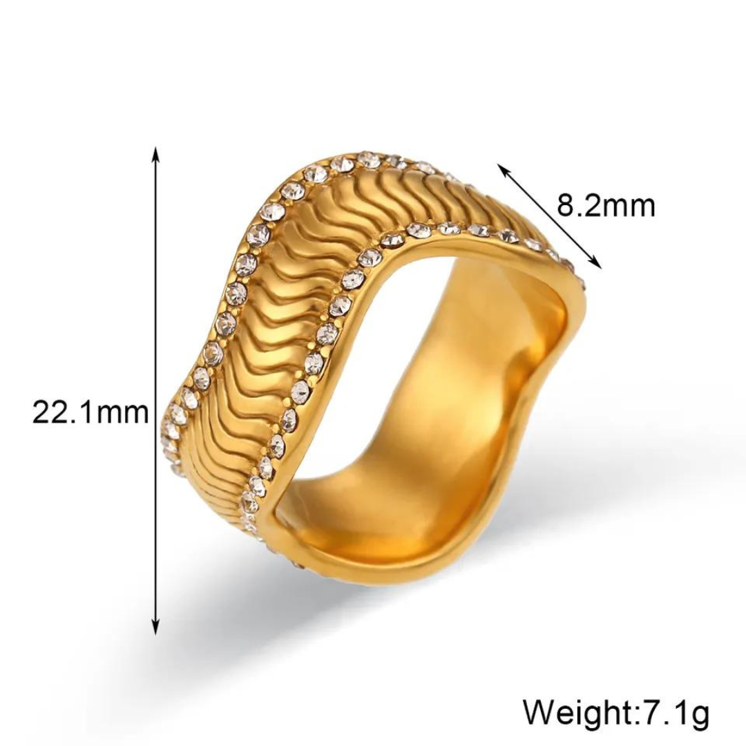 18KT Gold Plated Alaya CZ Ring