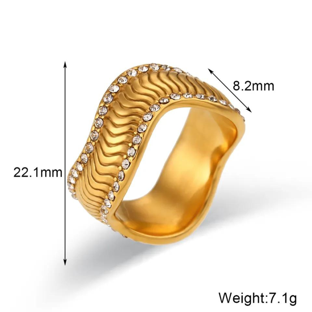 18KT Gold Plated Alaya CZ Ring - Atulya Jewellers