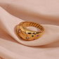18KT Gold Plated Starburst CZ Ring