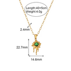 18KT Gold Plated Melting Necklace Green - Atulya Jewellers