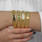 18KT Gold Plated Luna CZ Bracelet - Atulya Jewellers