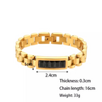 18KT Gold Plated Luna CZ Bracelet Black - Atulya Jewellers