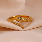 18KT Gold Plated Snake Ring (Re-Sizeable) - Atulya Jewellers