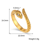 18KT Gold Plated Snake Ring (Re-Sizeable) - Atulya Jewellers