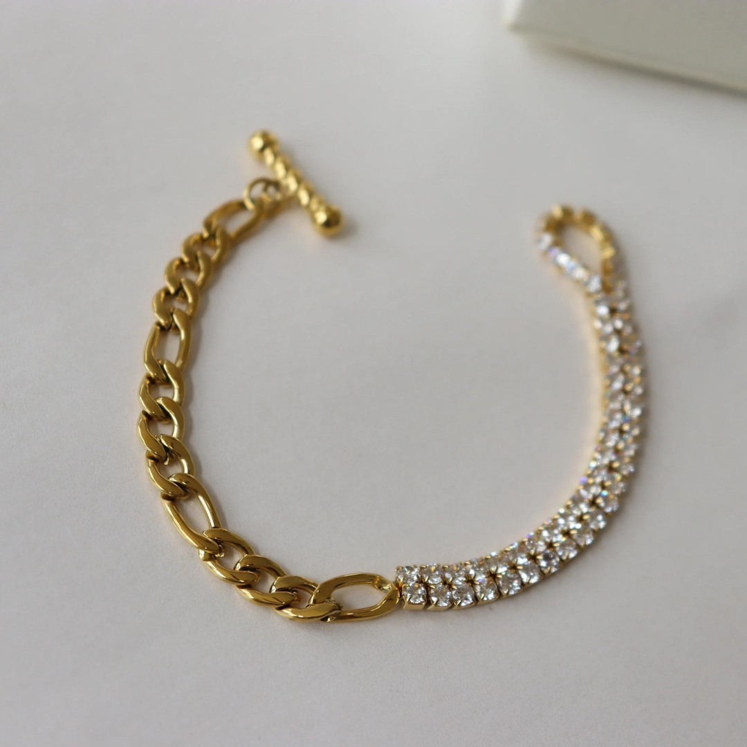 18KT Gold Plated Sia CZ Bracelet