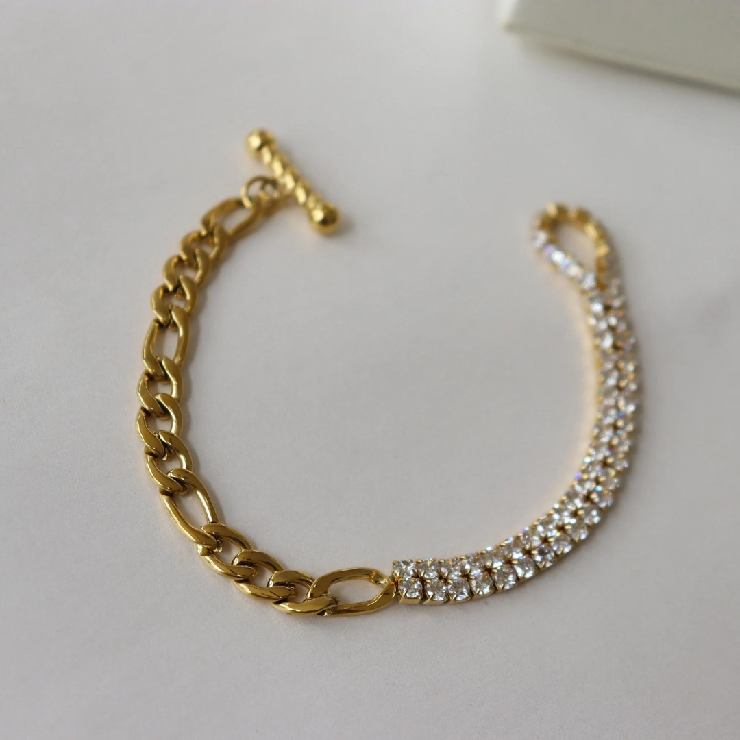 18KT Gold Plated Sia CZ Bracelet - Atulya Jewellers