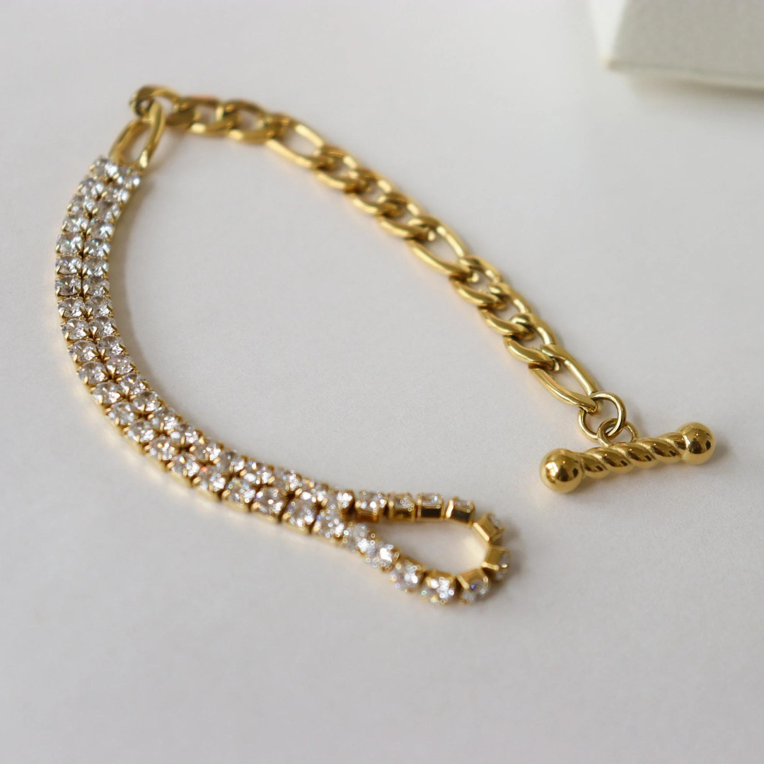 18KT Gold Plated Sia CZ Bracelet